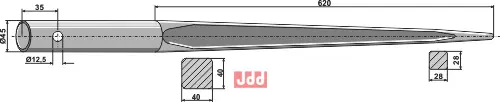 Frontlastertand - 1100mm - JDD Utstyr