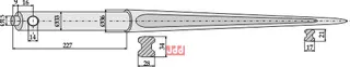 Frontlastertand - 1140mm