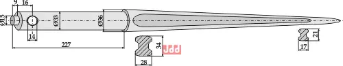 Frontlastertand - 1140mm - JDD Utstyr