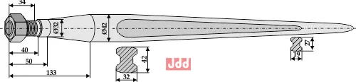 Frontlastertand - 1200mm - JDD Utstyr