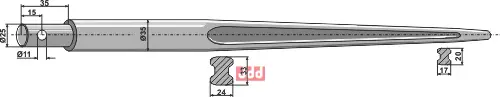 Frontlastertand - 1200mm - JDD Utstyr