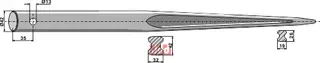 Frontlastertand - 1200mm