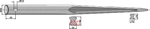 Frontlastertand - 1200mm - JDD Utstyr
