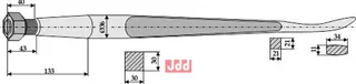 Frontlastertand  (Skeformet) - 1250mm