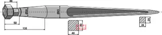 Frontlastertand - 1250mm