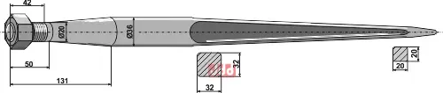 Frontlastertand - 1250mm - JDD Utstyr