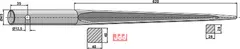 Frontlastertand - 1250mm