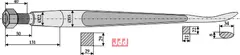 Frontlastertand  (Skeformet) - 1400mm