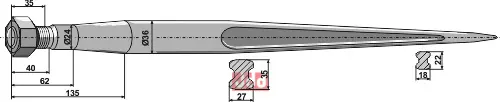 Frontlastertand - 1400mm - JDD Utstyr