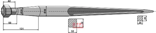 Frontlastertand - 1400mm - JDD Utstyr