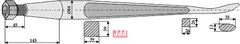 Frontlastertand  (Skeformet) - 1400mm