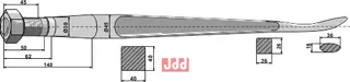 Frontlastertand  (Skeformet) - 1400mm