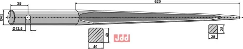 Frontlastertand - 1400mm - JDD Utstyr