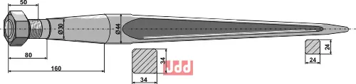 Frontlastertand - 1250mm - JDD Utstyr