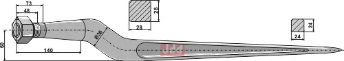 Frontlastertand Ensilage - 810mm - JDD Utstyr