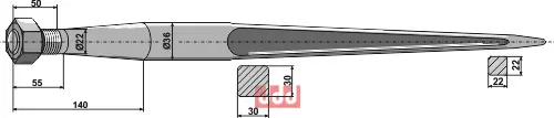 Frontlastertand - 1000mm - JDD Utstyr