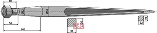 Frontlastertand - 1100mm