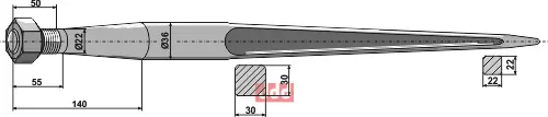 Frontlastertand - 1100mm - JDD Utstyr