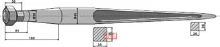 Frontlastertand ekstra stærk - 800mm