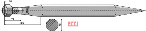 Frontlastertand ekstra stærk - 800mm - JDD Utstyr