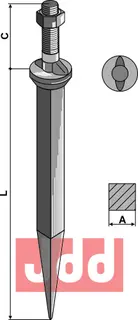 Sead harvtind i boronstål Lengde 190mm, M16 gjenger