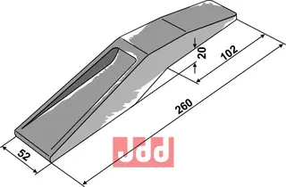 Gravetenner for sveising Lengde 260mm, Bredde 52mm