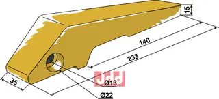 Tandholder til p&#229;sveising Caterpillar