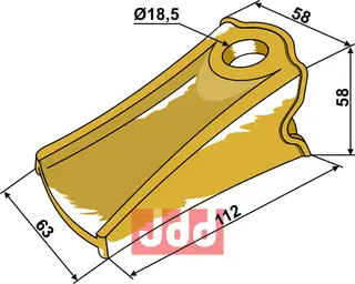 Gravetenner til UniZ Lengde 112 mm, hull 18,5 mm