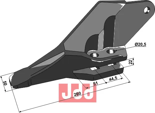 Graveskuffe tand - høyre (JCB) - JDD Utstyr