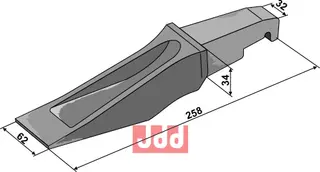 Gravetenner til Bofors Lengde 258mm, bredde 62mm