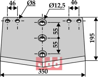 Spade-blade til Mullos Hole 12,5, Lengde 195 mm