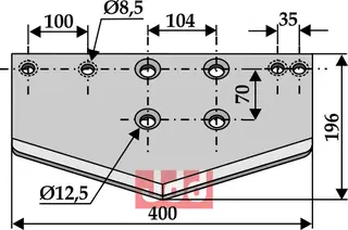 Spade-blader til Strautmann L: 196, B: 400, H: 12,5