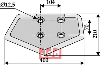 Spade-blader til Strautmann Hole: 12,5, Lengde: 210 mm