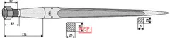 Frontlastertand - 600mm