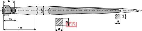 Frontlastertand - 600mm - JDD Utstyr