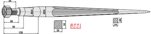 Frontlastertand - 680mm - JDD Utstyr