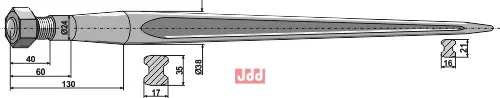 Frontlastertand - 680mm - JDD Utstyr