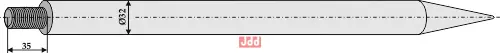 Frontlastertand - 720mm - JDD Utstyr