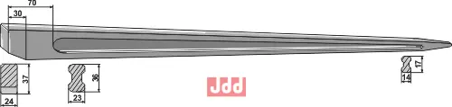 Frontlastertand for påsveising - 780mm - JDD Utstyr