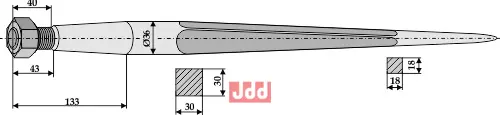 Frontlastertand - 800mm - JDD Utstyr