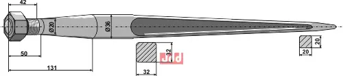 Frontlastertand - 810mm - JDD Utstyr