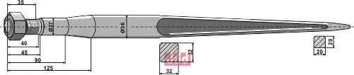 Frontlastertand - 800mm - JDD Utstyr