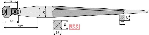 Frontlastertand - 810mm - JDD Utstyr