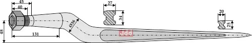 Frontlastertand Ensilage - 815mm - JDD Utstyr