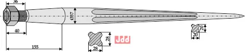 Frontlastertand - 800mm - JDD Utstyr