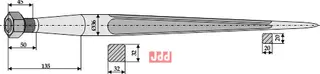 Frontlastertand - 800mm