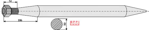 Frontlastertand ekstra stærk - 800mm - JDD Utstyr