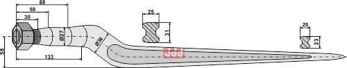 Frontlastertand Ensilage - 810mm - JDD Utstyr