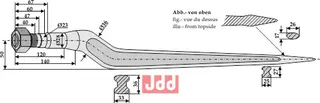 Frontlastertand Ensilage - 880mm