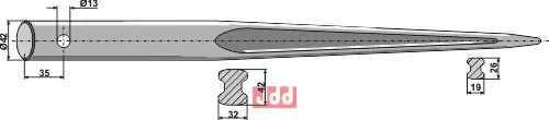 Frontlastertand - 800mm - JDD Utstyr